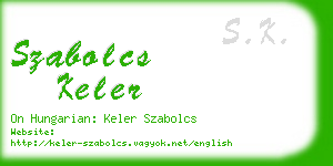 szabolcs keler business card